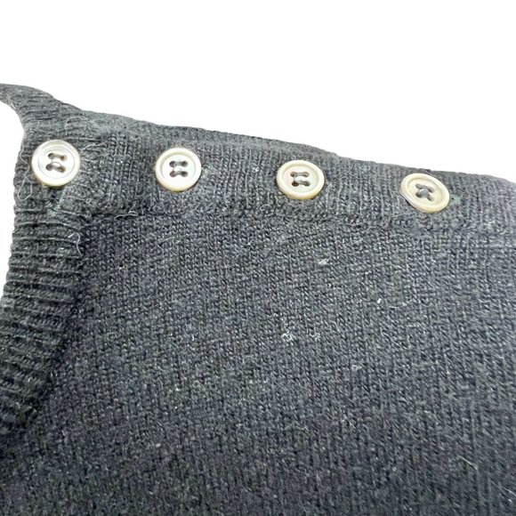 Design Assets Sweater Women's Medium Black 4 Button Shoulder Long Sleeves - Picture 2 of 7